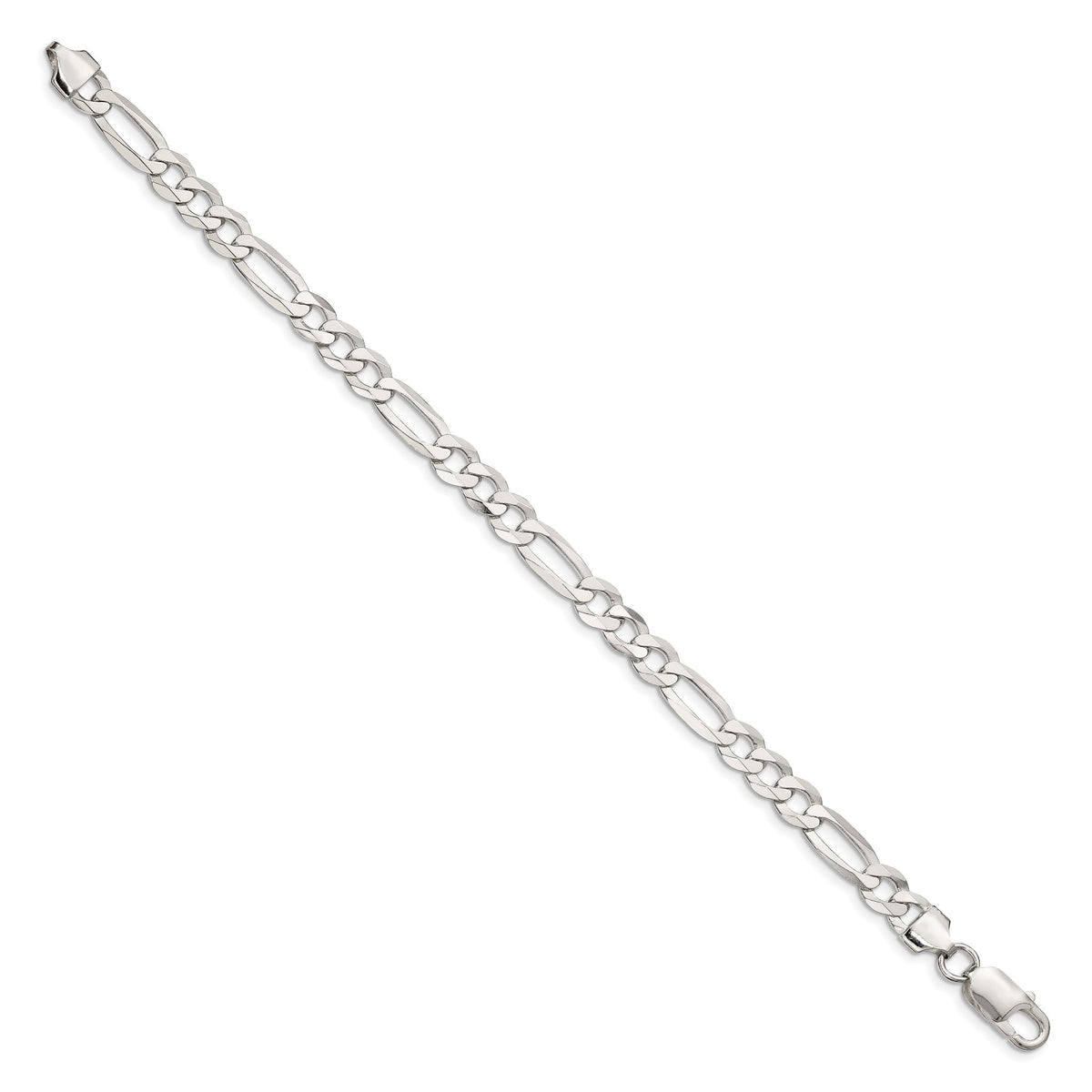 Flat Figaro Chain in Sterling Silver, 7–28 Inch - Sophia Jewelers