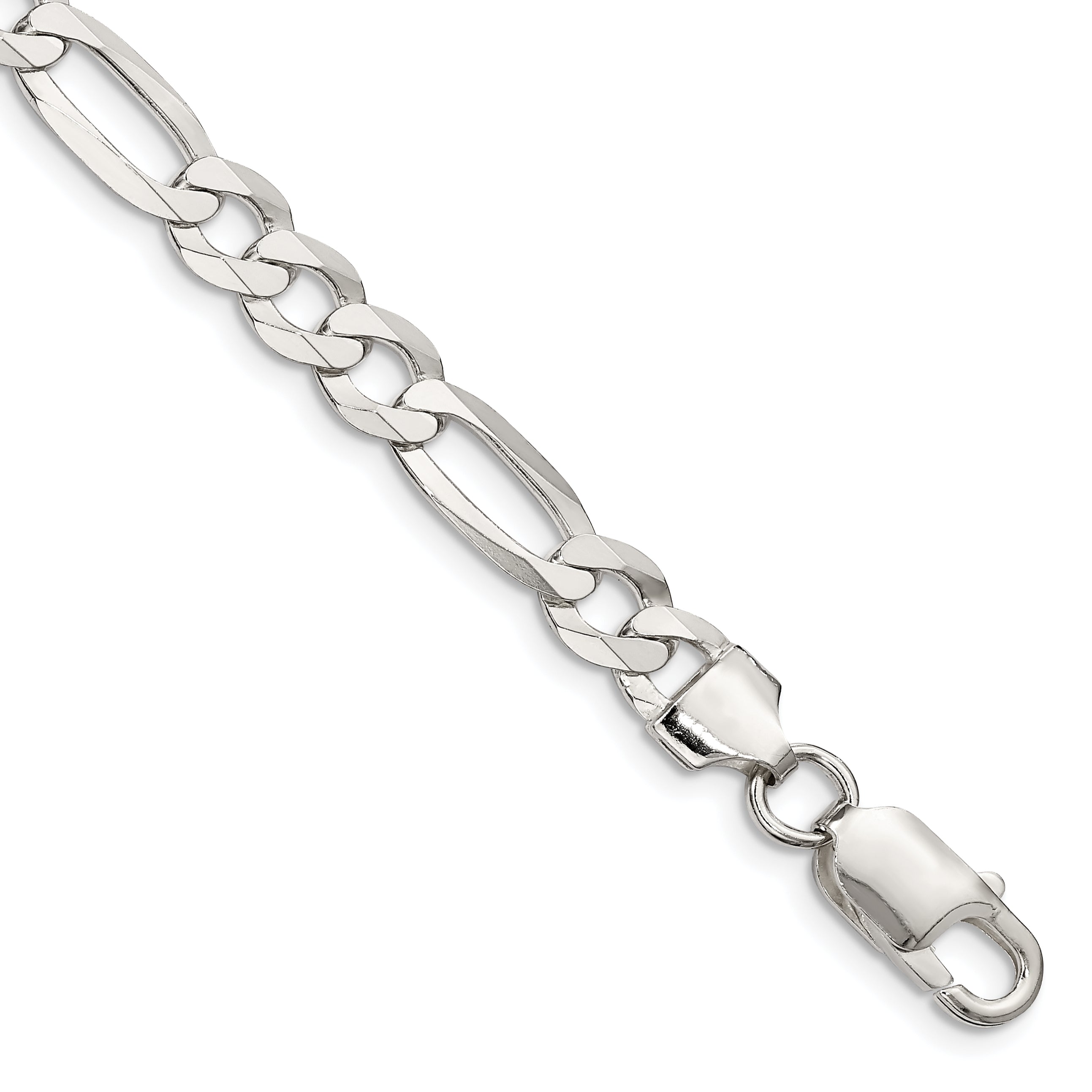 Sterling Silver 7.0mm Lightweight Flat Figaro Chain Main image