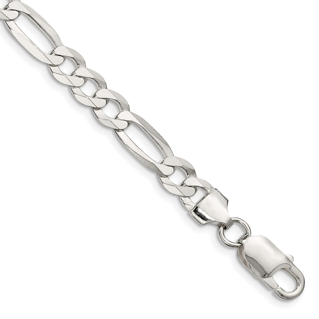 Flat Figaro Chain in Sterling Silver, 7–28 Inch - Sophia Jewelers