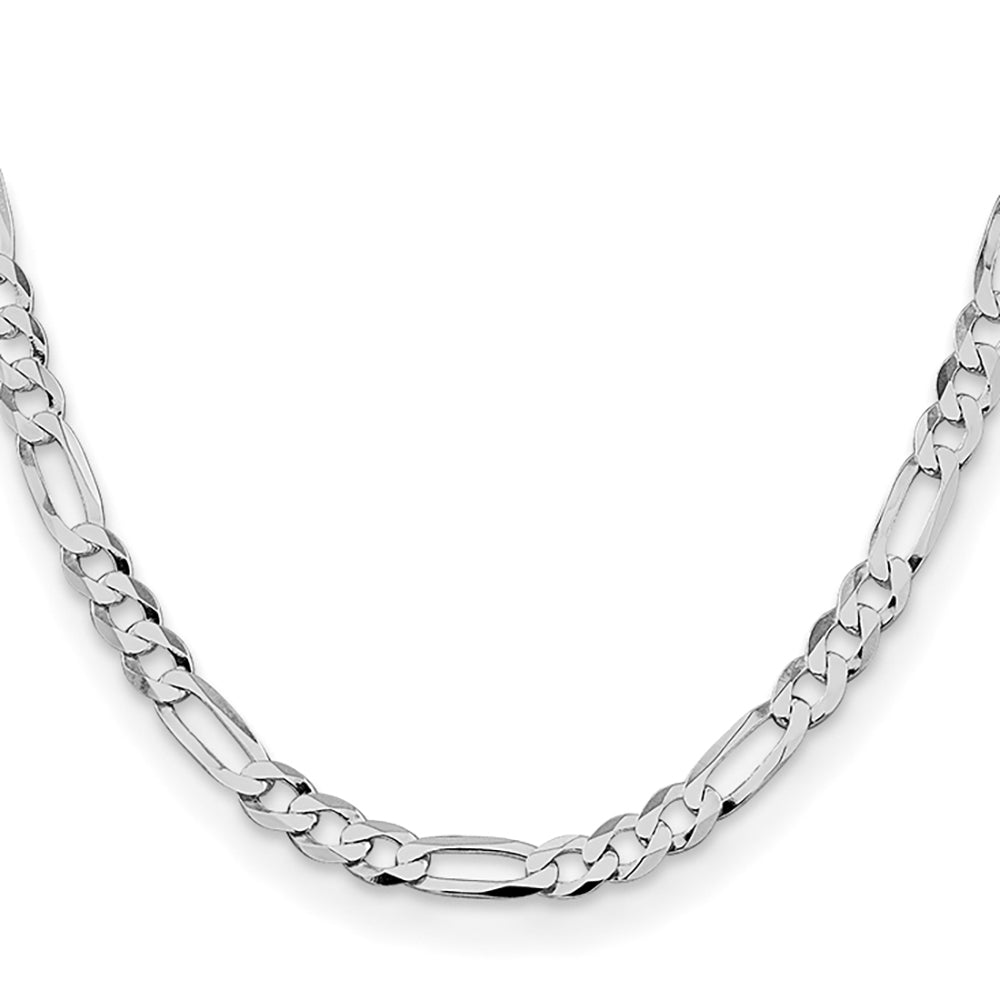 Sterling Silver Rhodium-Plated Figaro Chain Necklace 7.5mm