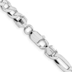 Sterling Silver Rhodium-Plated Figaro Chain Necklace 7.5mm