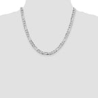 Sterling Silver Rhodium-Plated Figaro Chain Necklace 7.5mm