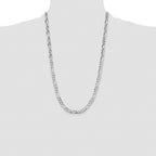 Sterling Silver Rhodium-plated 7.0mm Lightweight Flat Figaro Chain