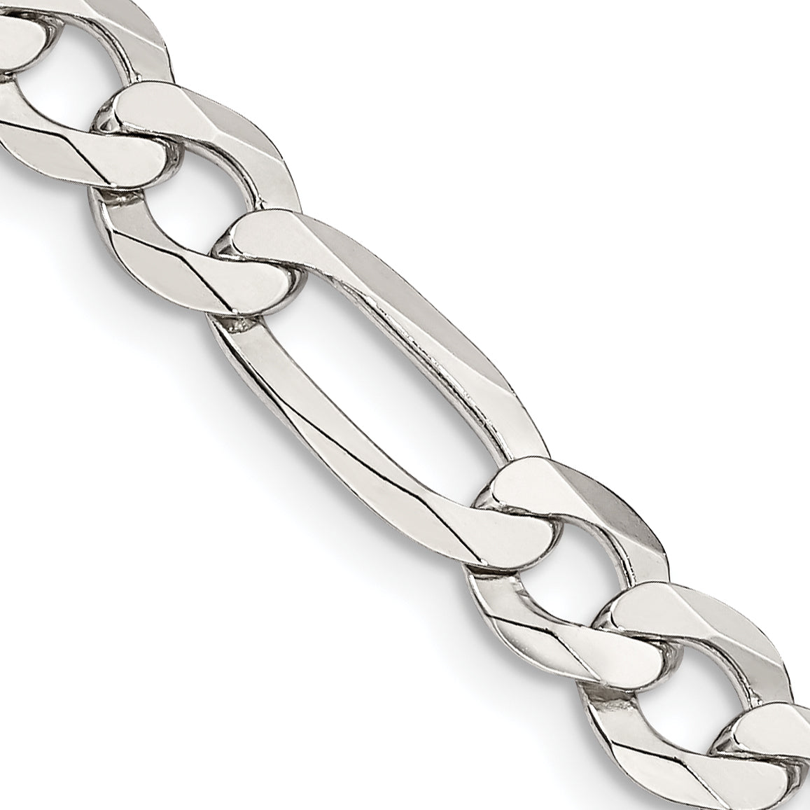 Sterling Silver Figaro Chain Necklace 7.5mm