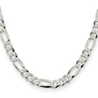 Sterling Silver Figaro Chain Necklace 8.5mm