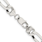 Sterling Silver Figaro Chain Necklace 8.5mm