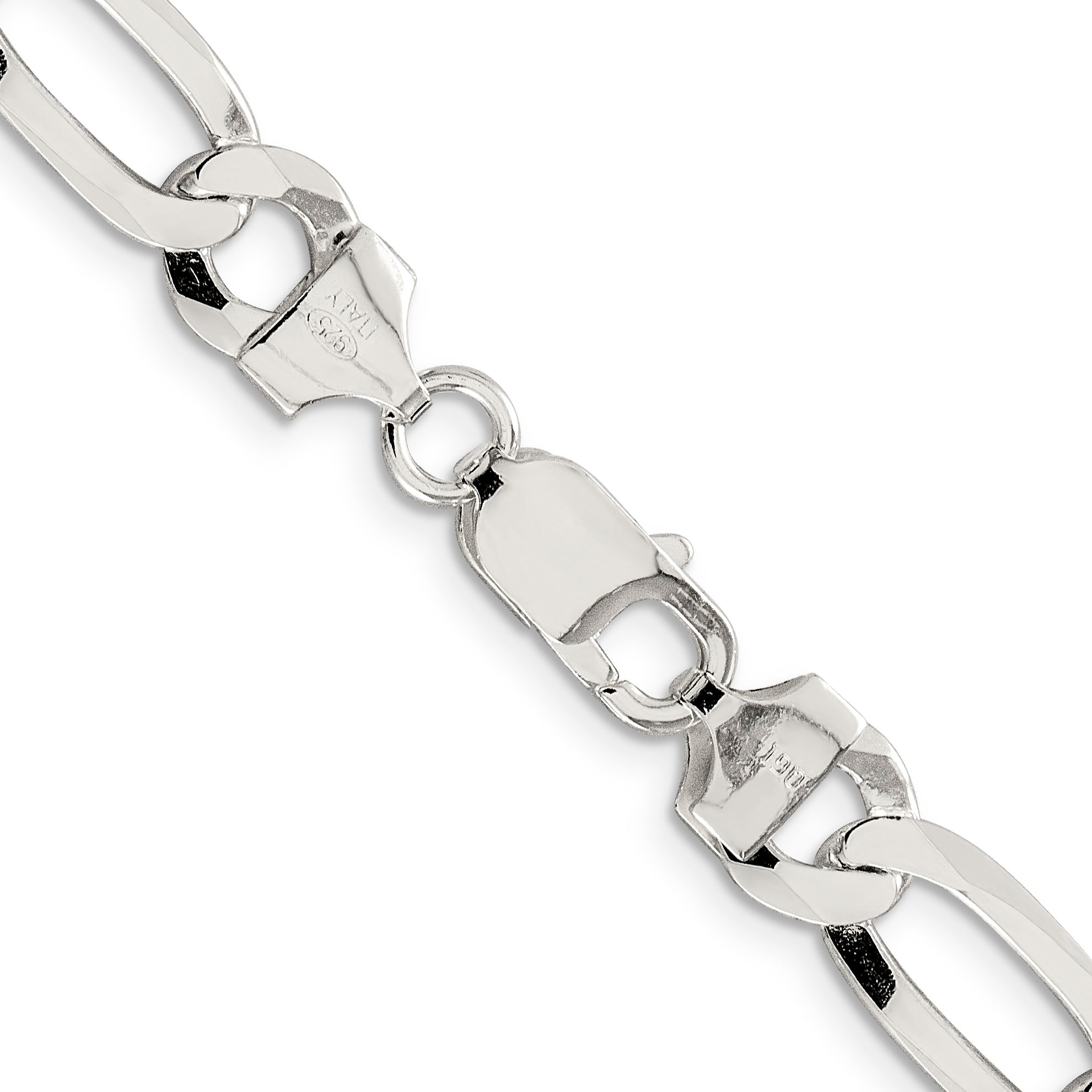 Sterling Silver Figaro Chain Necklace 8.5mm