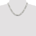 Sterling Silver Figaro Chain Necklace 8.5mm