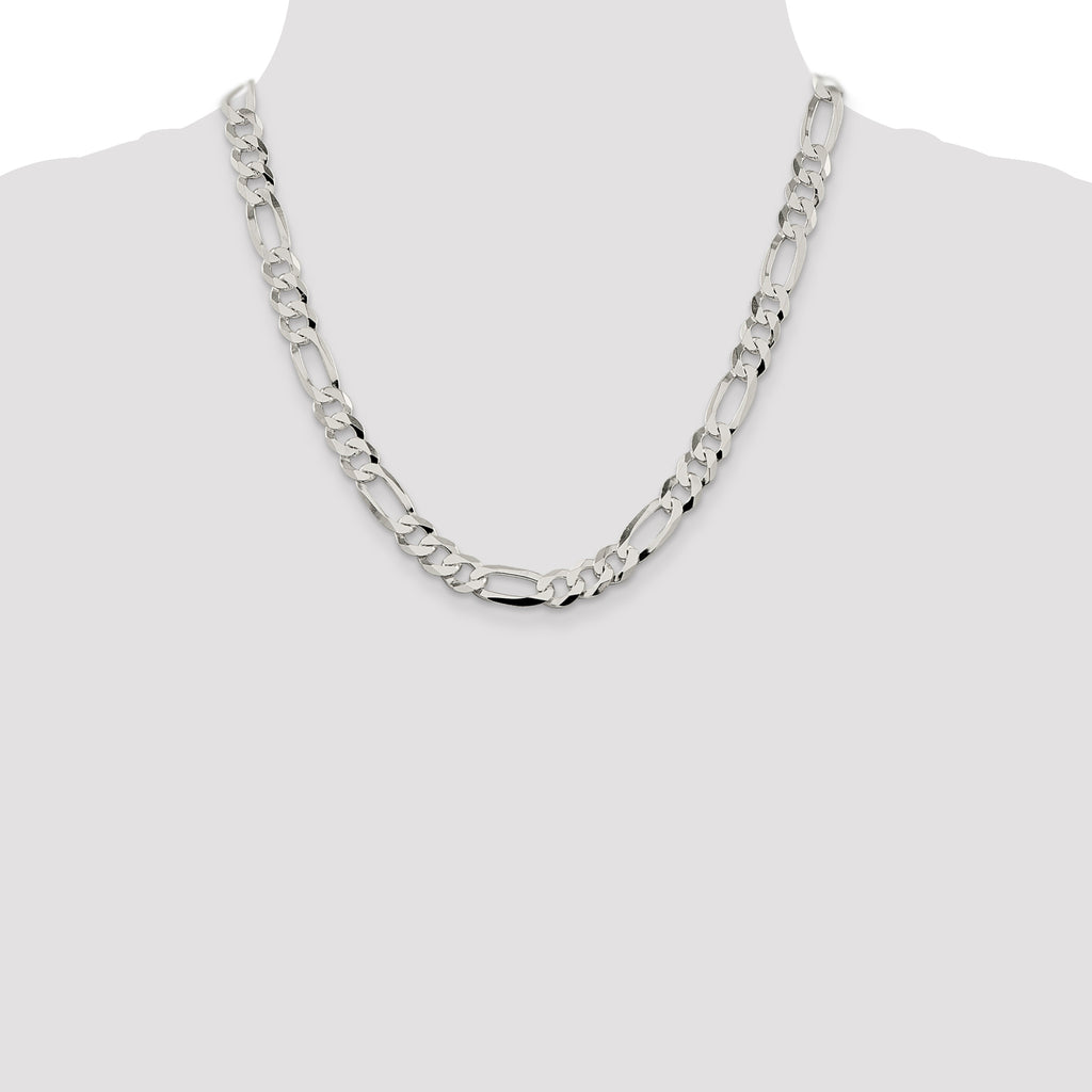 Figaro Chain in Sterling Silver, 8.5mm - Sophia Jewelers