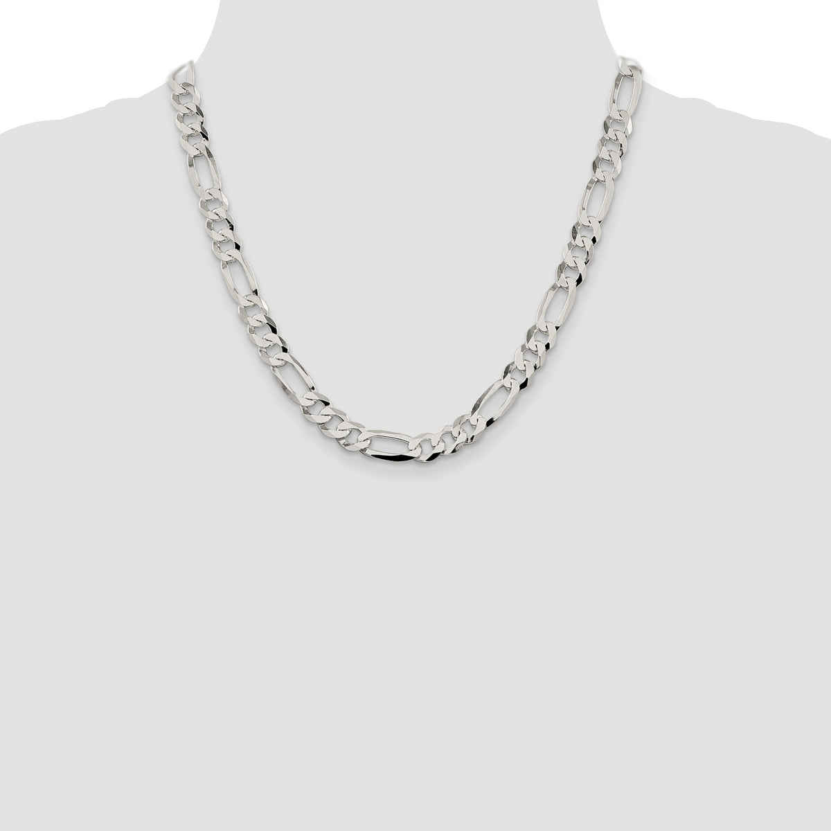 Figaro Chain in Sterling Silver, 8.5mm - Sophia Jewelers