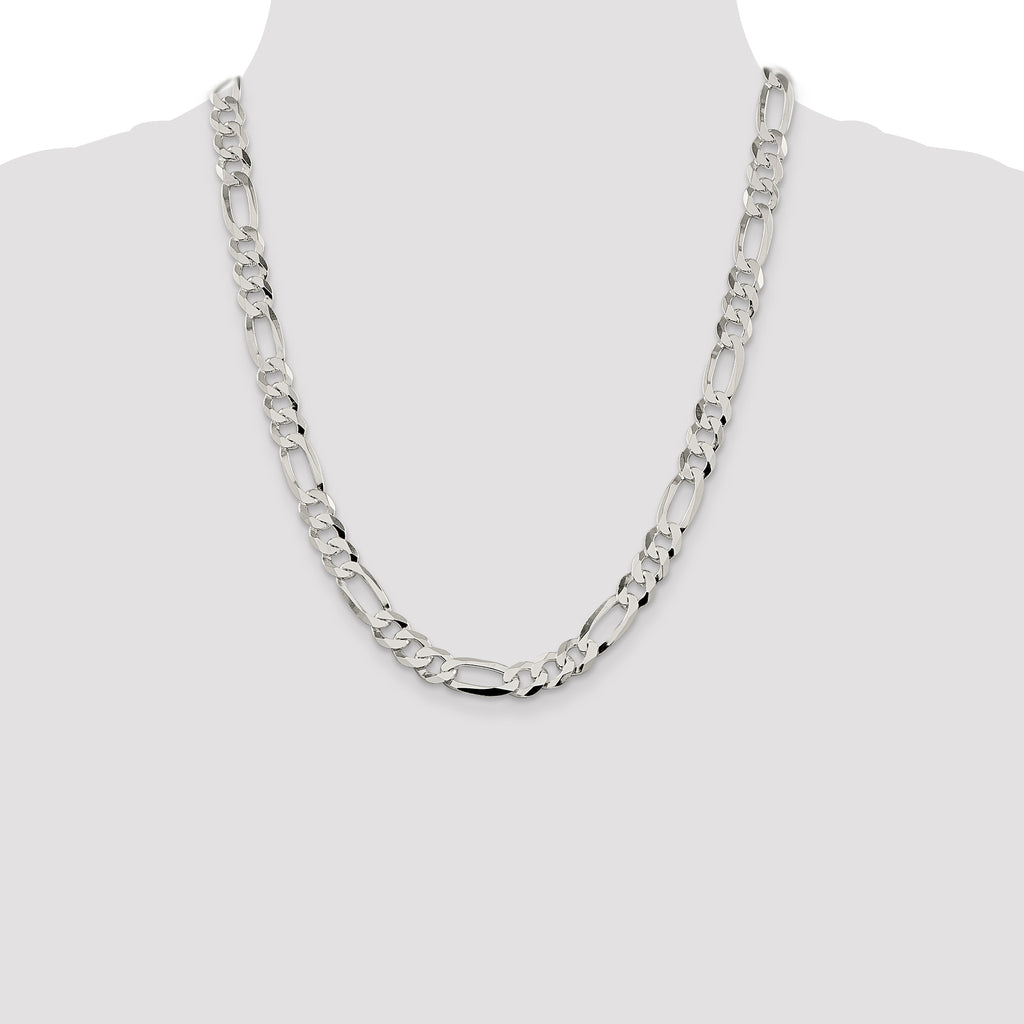 Figaro Chain in Sterling Silver, 8.5mm - Sophia Jewelers