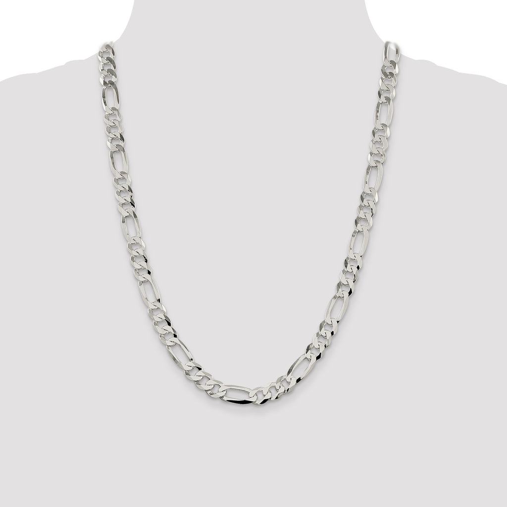 Figaro Chain in Sterling Silver, 8.5mm - Sophia Jewelers