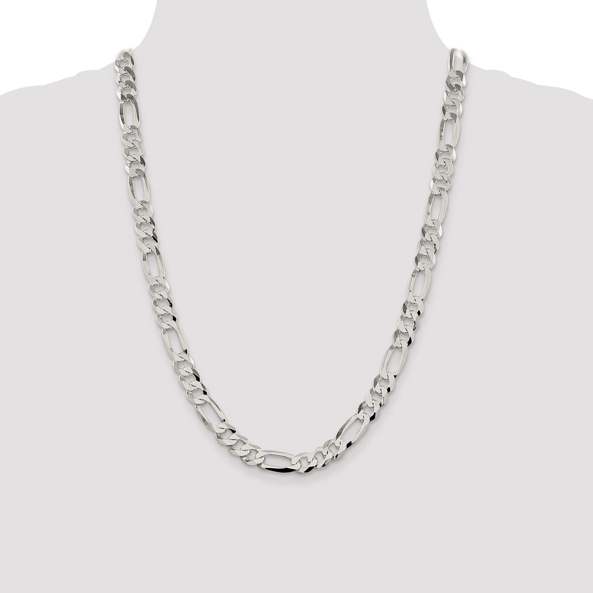 Figaro Chain in Sterling Silver, 8.5mm - Sophia Jewelers