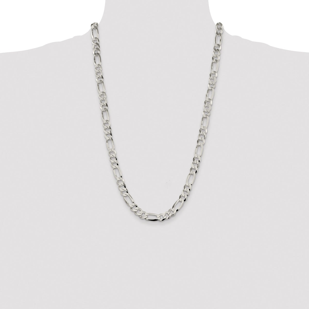 Figaro Chain in Sterling Silver, 8.5mm - Sophia Jewelers