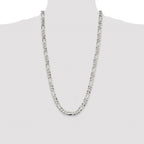Sterling Silver 8.5mm Lightweight Flat Figaro Chain