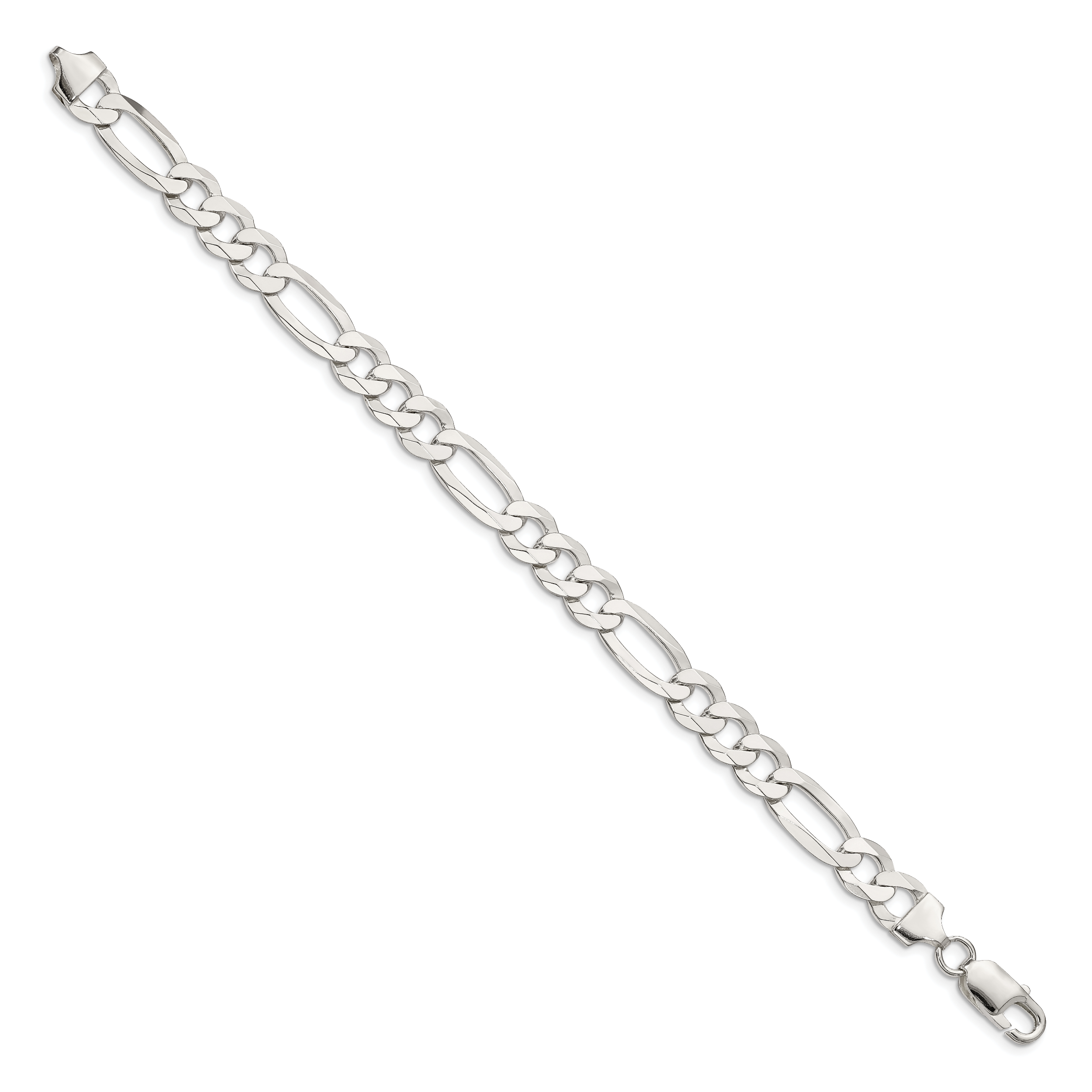 Sterling Silver 8.5mm Lightweight Flat Figaro Chain Secondary image