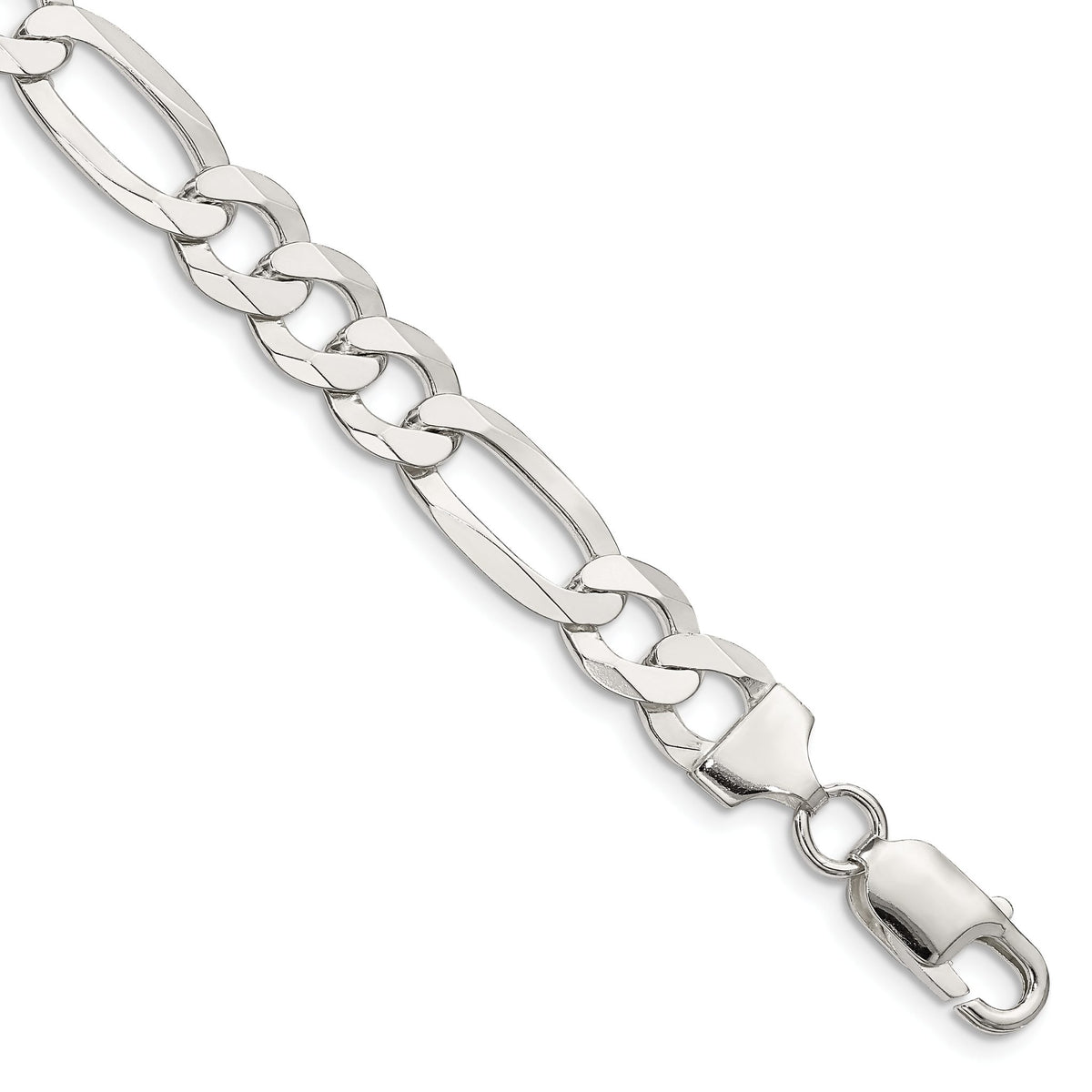 Figaro Chain in Sterling Silver, 8.5mm - Sophia Jewelers