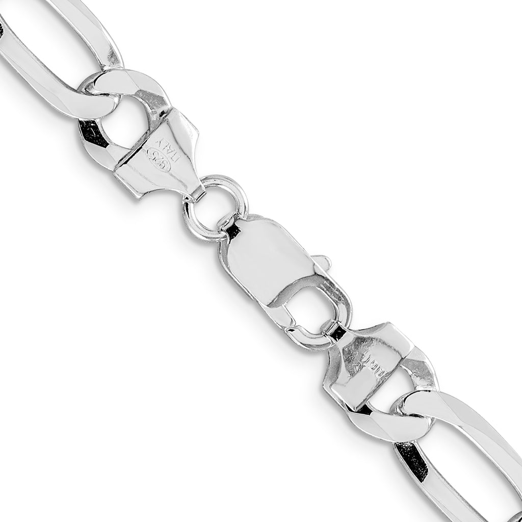 Figaro Chain in Sterling Silver, 8.5mm - Sophia Jewelers