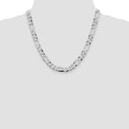 Sterling Silver Rhodium-Plated Figaro Chain Necklace 8.5mm