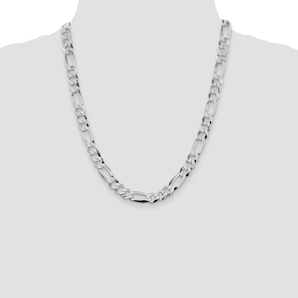 Figaro Chain in Sterling Silver, 8.5mm - Sophia Jewelers
