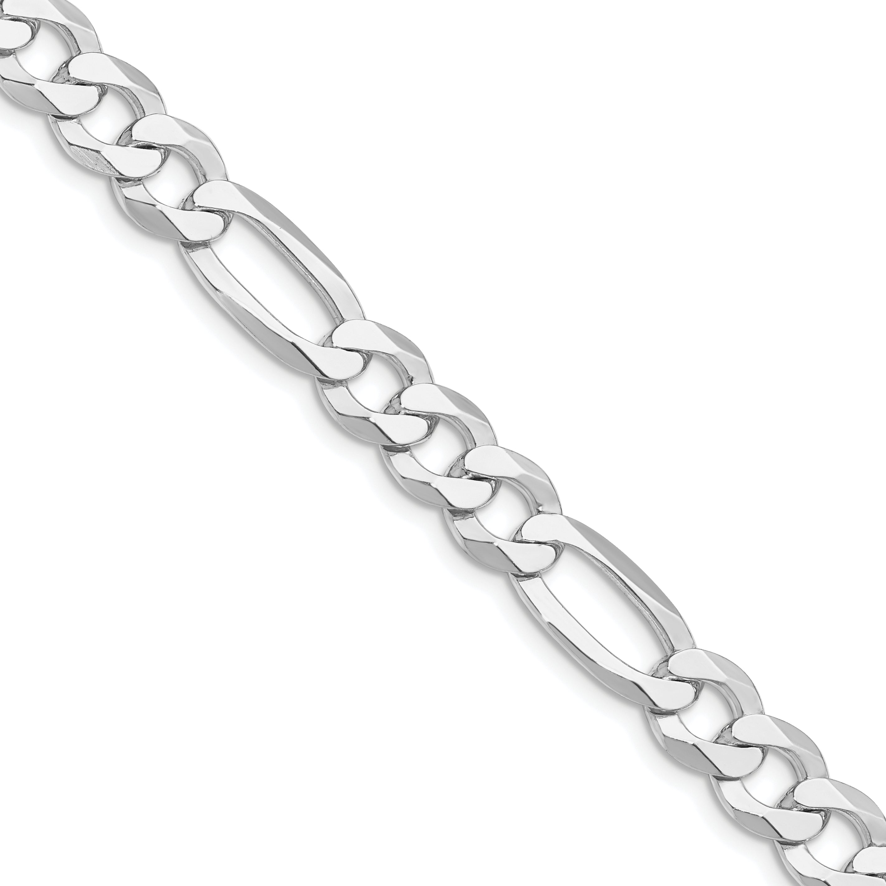 Sterling Silver Rhodium-Plated Figaro Chain Necklace 8.5mm