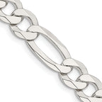 Sterling Silver Figaro Chain Necklace 8.5mm