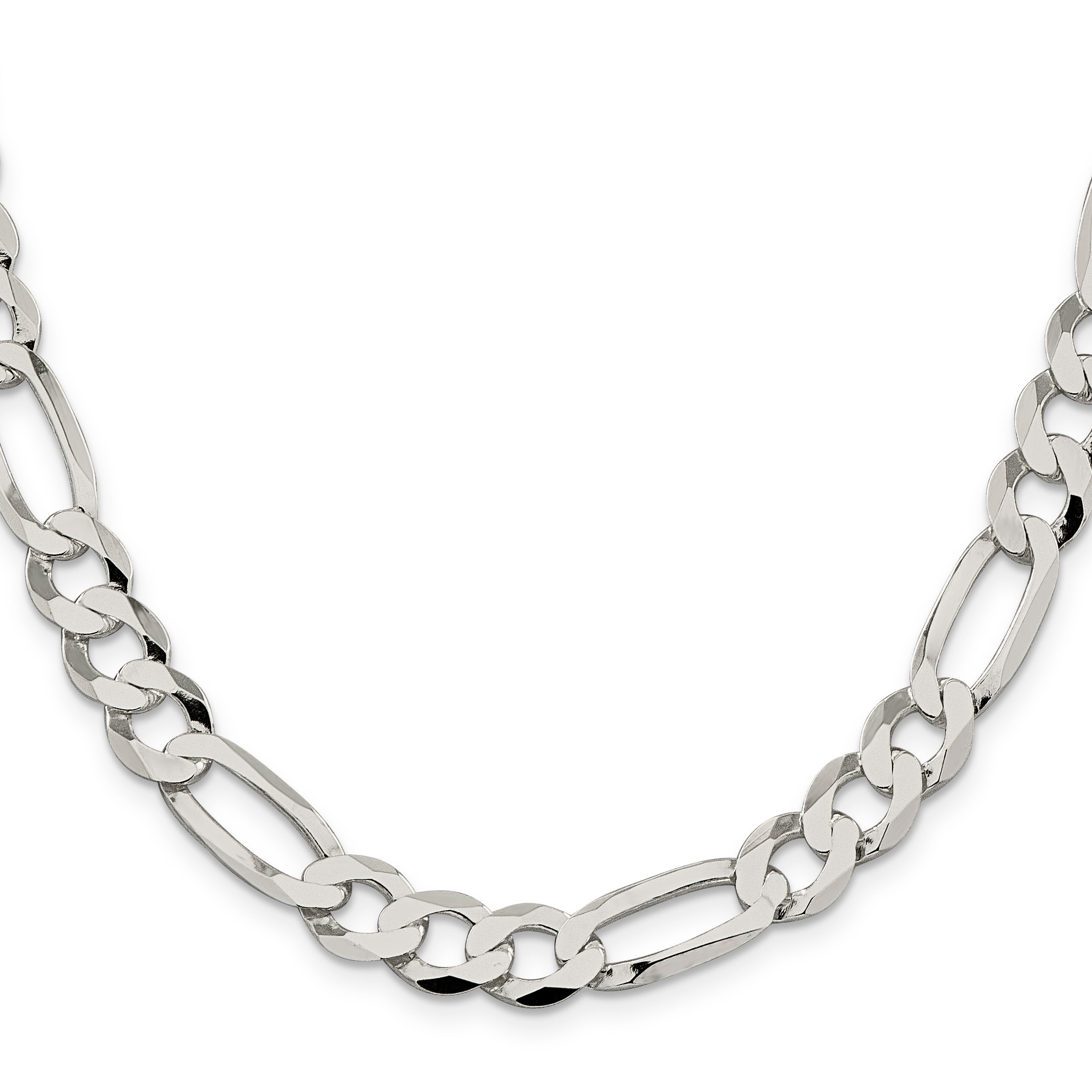 Sterling Silver Figaro Chain Necklace 9.5mm Secondary image