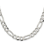 Flat Figaro Chain in Sterling Silver, 9.5mm - Sophia Jewelers