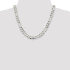 Flat Figaro Chain in Sterling Silver, 9.5mm - Sophia Jewelers