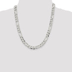 Flat Figaro Chain in Sterling Silver, 9.5mm - Sophia Jewelers