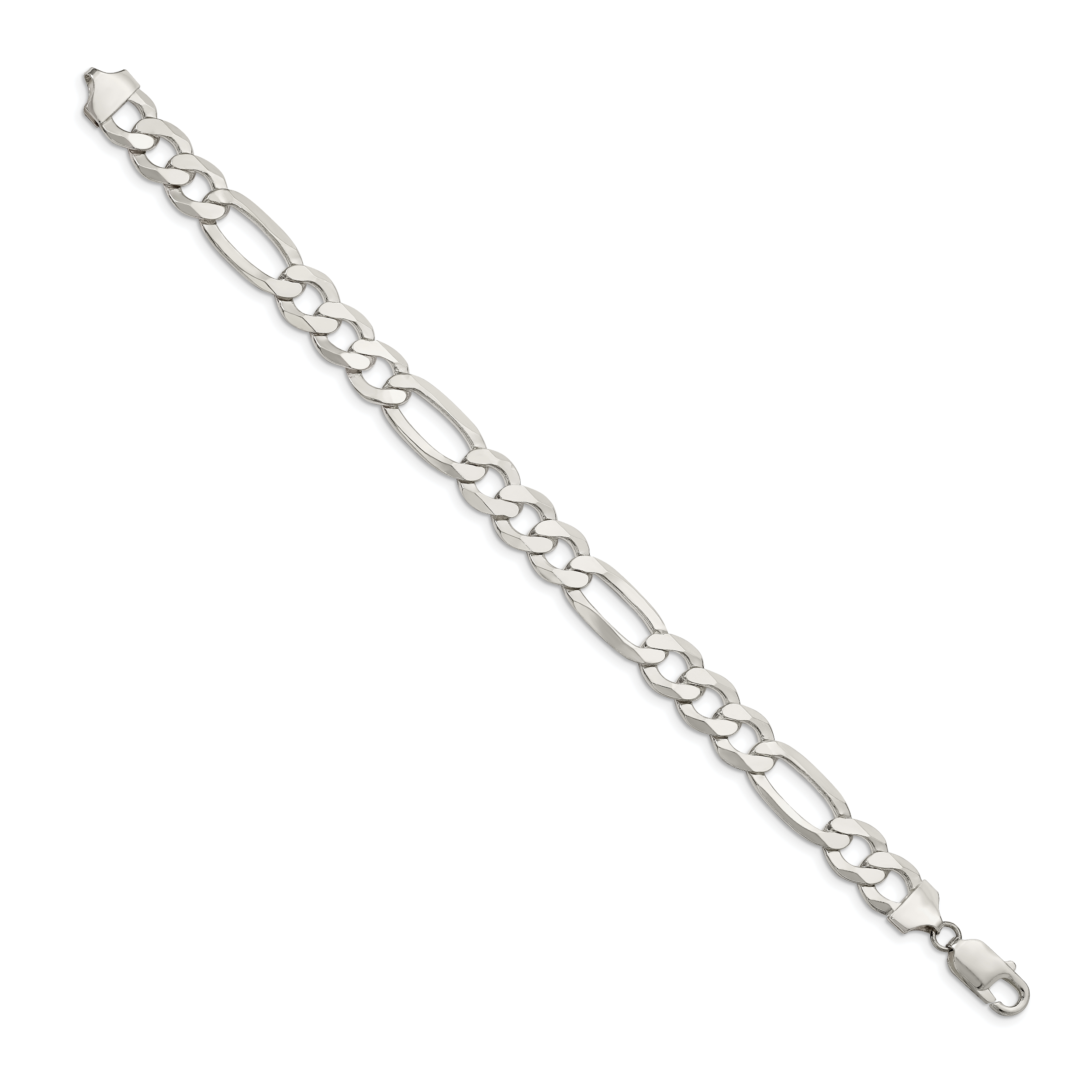 Sterling Silver 9.7mm Lightweight Flat Figaro Chain Secondary image