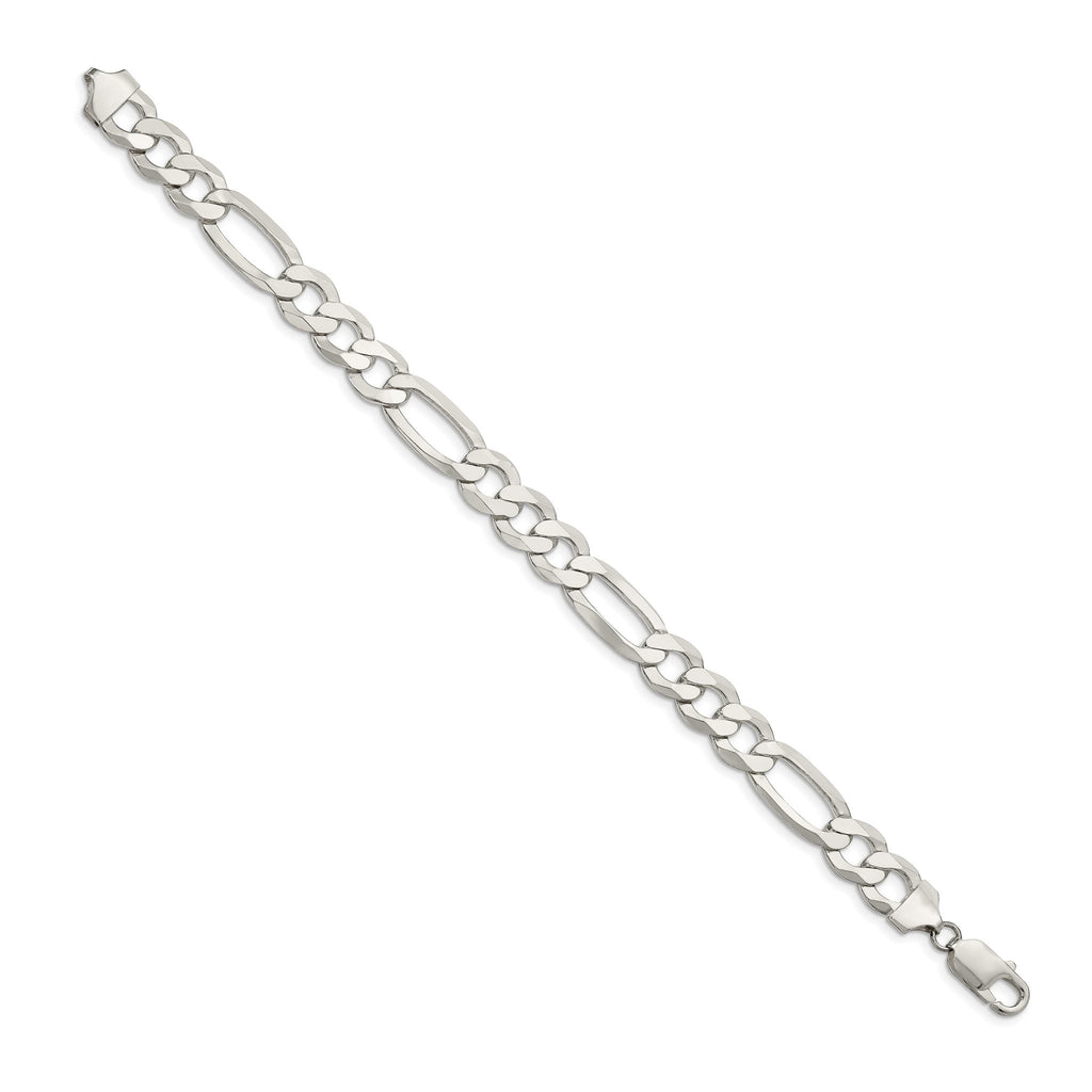 Flat Figaro Chain in Sterling Silver, 9.5mm - Sophia Jewelers
