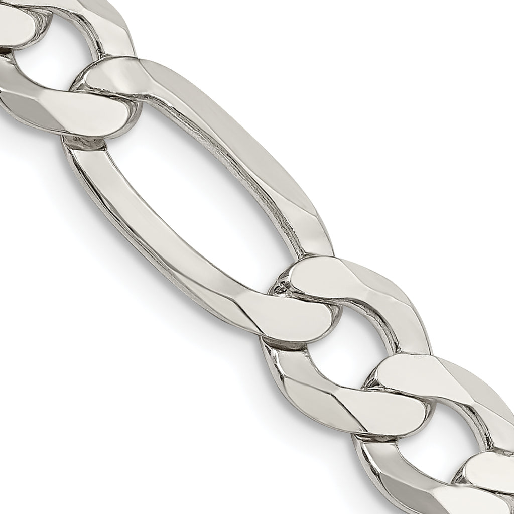 Sterling Silver Figaro Chain Necklace 9.5mm