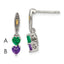 Sterling Silver Antiqued w/14k 2-stone Mother's Earring