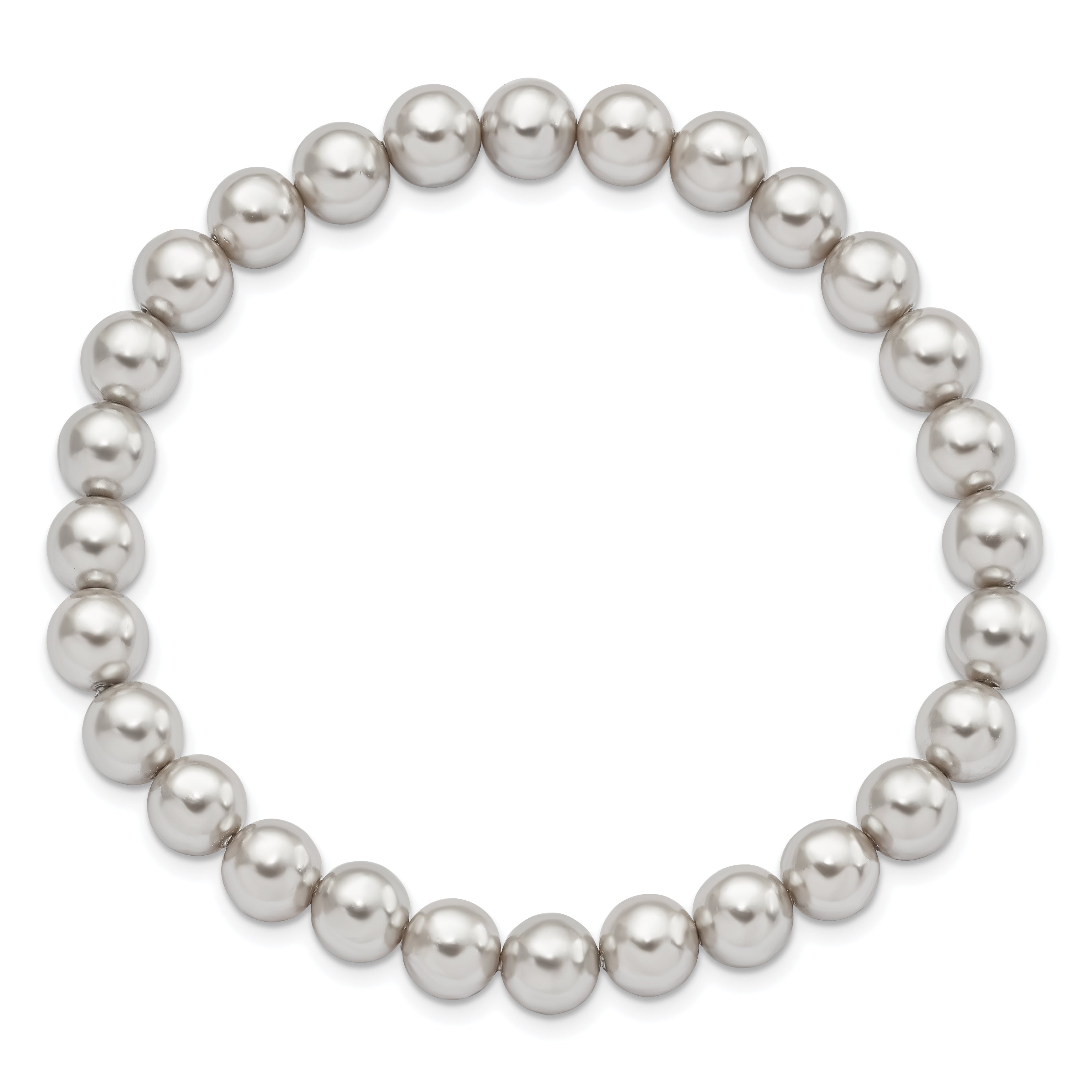 Majestik 7-8mm Grey Imitation Shell Pearl Stretch Bracelet Secondary image