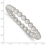 Majestik 7-8mm Grey Imitation Shell Pearl Stretch Bracelet
