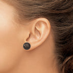 Black Shell Pearl Stud Earrings in Sterling Silver, 12-13mm - Sophia Jewelers
