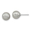 Majestic Sterling Silver Rhodium-plated 8-9mm Grey Imitation Shell Pearl Stud Earrings