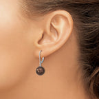 Shell Pearl Closure Dangle Leverback Earrings in Sterling Silver - Sophia Jewelers