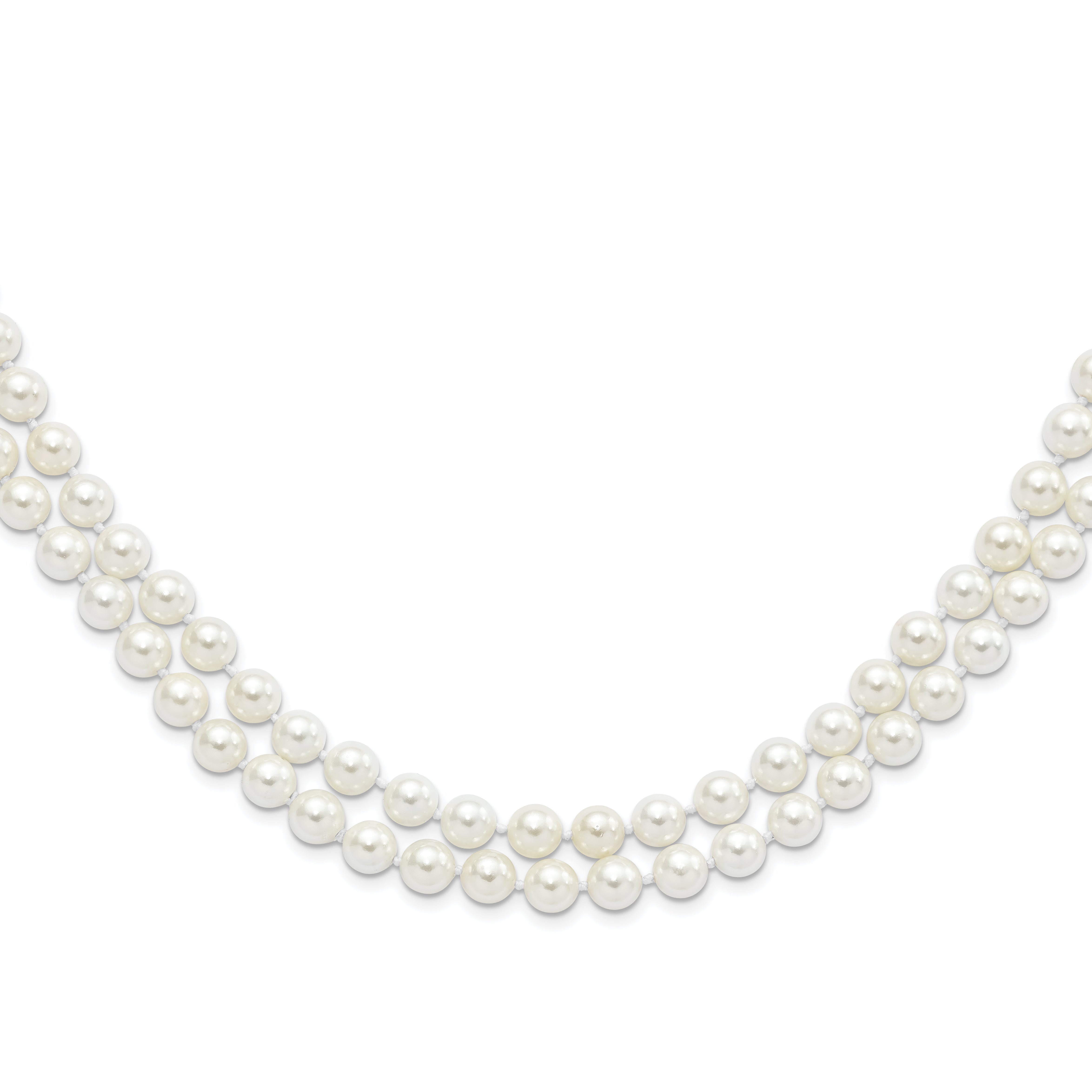 Majestik 8-9mm White Imitation Shell Pearl Hand-knotted Endless Slip-on Necklace Main image