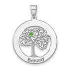 Sterling Silver/Rhodium-plated 1 Birthstone with SS Bezel Family Pendant