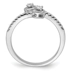 Brilliant Embers Sterling Silver Rhodium-plated 21 Stone Micro Pav‚ CZ Heart Ring