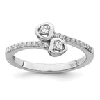 Brilliant Embers Sterling Silver Rhodium-plated 21 Stone Micro Pav‚ CZ Heart Ring