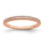 Brilliant Embers Sterling Silver Rose Gold-plated 25 Stone Micro Pave CZ Polished Ring