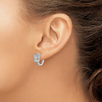 Cubic Zirconia Butterfly Hoop Earrings in Sterling Silver, 18mm - Sophia Jewelers