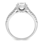 Brilliant Embers Sterling Silver Rhodium-plated 61 Stone Micro Pave CZ Ring