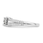Brilliant Embers Sterling Silver Rhodium-plated 61 Stone Micro Pave CZ Ring