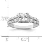 Brilliant Embers Sterling Silver Rhodium-plated 61 Stone Micro Pave CZ Ring