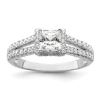 Brilliant Embers Sterling Silver Rhodium-plated 61 Stone Micro Pave CZ Ring