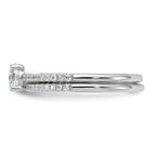 Brilliant Embers Sterling Silver Rhodium-plated 40 Stone Micro Pave CZ 2 Piece Wedding Ring Set